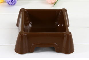 寵博士咖啡色方形碗 波奇寵物商城中的貼心日用品，為愛(ài)寵打造精致生活